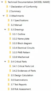 CEマーキング技術文書構成例